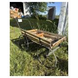 Wooden metal cart, with wood box
