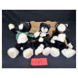 3 Boyd's bears, black and white cats