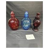 3 Wheaton Decanters with Lids