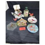 Cardinal collectors plates, figurines,