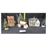 Christmas Village Drugstore, Victorian house,