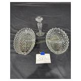 Fostoria 3-Part Oval Relish, 2-Part Veggie Bowl,
