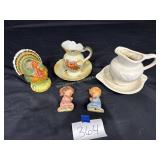 Glass Turkey, Glass Pitchers w/ Bowl, 2 Glass