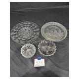 Fostoria Cake Plate x2, 3-Toed Nappy Party Server