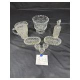 Fostoria 6' Olive x2, Finger Salt x3, Vinegar
