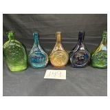 5 Wheaton Bottles: Various Colors