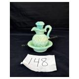 Avon Jadeite Small Pitcher & Bowl