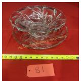 Indiana Glass 'Willow' pattern bowl and serving