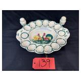 Vintage Deviled Egg Plate with S&P Shakers