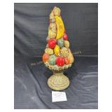 Fruit chalkware on pedestal