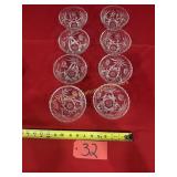 8 Anchor Hocking cut glass bowls