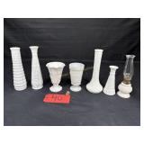 Lot of Antique White milk glass, Hoosier glass,