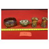 Antique 3 footed bowl-unmarked Fenton, emerald