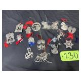 Lot of Avon Pewter Christmas OrnamentsVarious