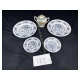 Hand Painted Japan Sugar Dish, 4 Wedgewood Blue