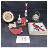 Cardinals: Plate, Candle Holder, Bell, Stepping