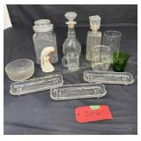 Green Vereco France 4oz glass, glass decanters,