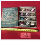 Box full of Shiny Brite bulbs, original box
