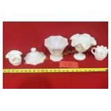 Antique Milk glass, Anchor Hocking covered candy,