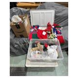 Box of Christmas ornaments, 2 totes of Christmas