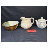 Nautical Tea Pot & Cream Pitcher and Bowl