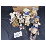 Box of 11 Boyd bears, with accessories