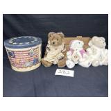 3 Boyd's bears, bear tin