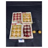 Gold and Red Glass Christmas Ornaments