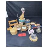 Lot of Misc. wall hangings, cats, wood items,