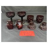 Vintage Ruby Red Glassware, Cape Cod Collection,