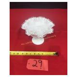 Fenton Silvercrest ruffle white milk glass