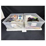 2 totes, seasonal napkins, cutlery, tissue paper,