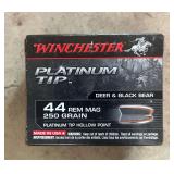 Full Box Winchester Platinum Tip 44 REM MAG 250 Gr.
