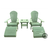 New Pair of Polywood Adirondak Chairs w/ Side Table