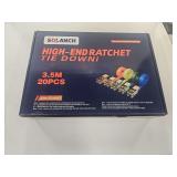 New, Unused, SDLANCH, 3.5M, 20pc High-End Ratchet Tie Down Set