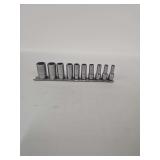 Used, Snap-On 10pc 1/4 Drive SAE Medium Shallow Socket Set