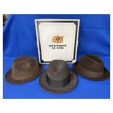 (2) STETSON HATS- 58  7 1/4 WITH BOX, 6 7/8 MARKED