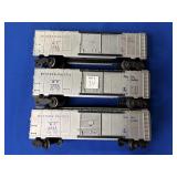 (3) LIONEL TRAINS NO 6464 WESTERN PACIFIC BOX CARS