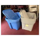 (7) TOTES & LIDS (CORNERSTONE & BLUE)