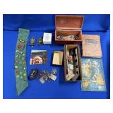 MISC. "JUNK DRAWER" STYLE LOT TO INCLUDE: BELT &