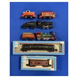 (2) PMI TRAIN PIECES IN BOXES, DIE CAST TRAIN CARS