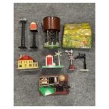 AMERICAN FLYER/MARX VILLAGE TIN DECOR & PIECES