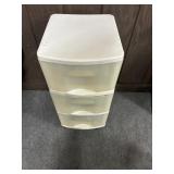 3 DRAWER CLEAR PLASTIC STORAGE TOTE/BIN ON WHEELS