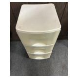 3 DRAWER CLEAR PLASTIC STORAGE TOTE/BIN ON WHEELS