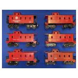 (6) LIONEL TRAIN CARS NO 9066-X, 6057 (X2), 1007,