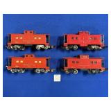 (4) AMERICAN FLYER 630 READING LIGHTED CABOOSE