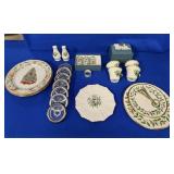 LENOX: HOLIDAY SALT & PEPPER SHAKERS, CUPS,