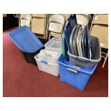 MISC. STACK OF TOTES & RANDOM LIDS