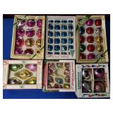 BOXES OF HAND PAINTED GLASS STYLE CHRISTMAS BULBS