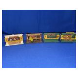 (4) AMERICAN FLYER VINTAGE WOODEN STOREFRONTS